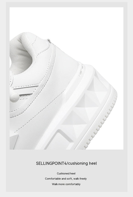 Zapatos Deportivos Blancos para Hombre con Suela Gruesa y Aumento de Altura - Image 13