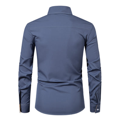 Camisa Casual de Manga Larga con Contraste de Colores - Image 61