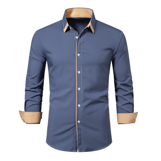 Camisa Casual de Manga Larga con Contraste de Colores - Image 68