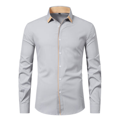 Camisa Casual de Manga Larga con Contraste de Colores - Image 76
