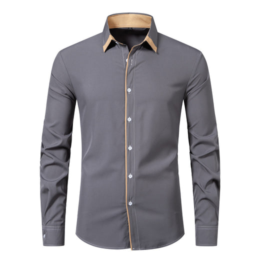 Camisa Casual de Manga Larga con Contraste de Colores - Image 85