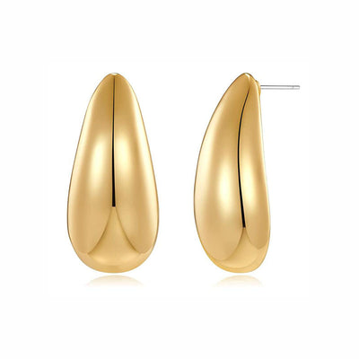 Aretes de Lujo Minimalista con Gota de Metal - Image 13