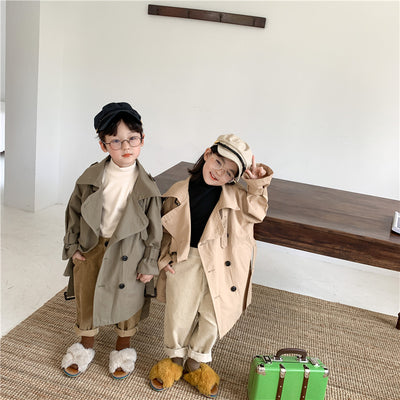 Abrigo Trench Largo Coreano para Niños y Niñas - Estilo Fashion con Solapas Grandes - Image 7