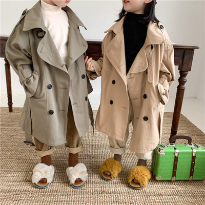 Abrigo Trench Largo Coreano para Niños y Niñas - Estilo Fashion con Solapas Grandes - Image 11