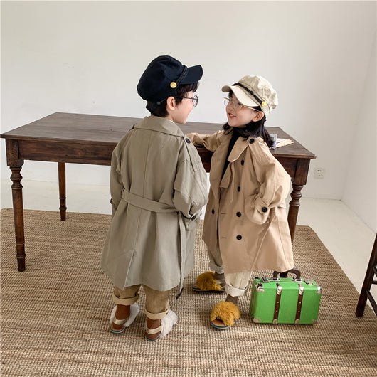 Abrigo Trench Largo Coreano para Niños y Niñas - Estilo Fashion con Solapas Grandes - Image 13