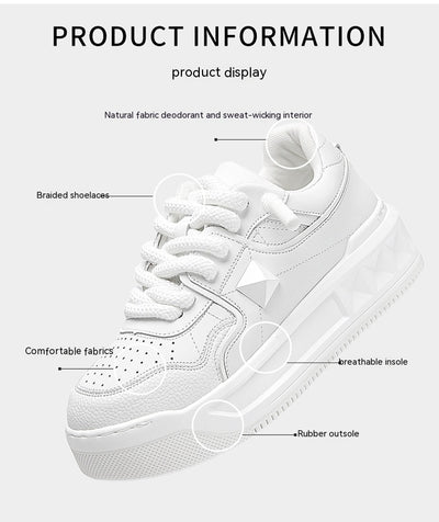 Zapatos Deportivos Blancos para Hombre con Suela Gruesa y Aumento de Altura - Image 22
