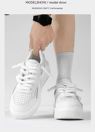 Zapatos Deportivos Blancos para Hombre con Suela Gruesa y Aumento de Altura - Image 28