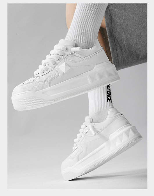 Zapatos Deportivos Blancos para Hombre con Suela Gruesa y Aumento de Altura - Image 29