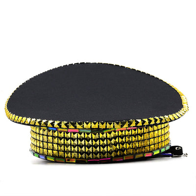 Gorro Plano Dorado con Diamantes para Fiestas y Carnavales - Image 31