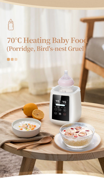 Pink multi-functional single bottle milk warmer with digital display for constant heating, defrosting, and steaming. - Image 14