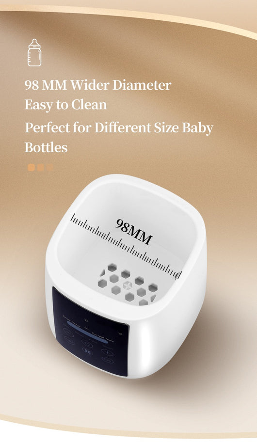 Pink multi-functional single bottle milk warmer with digital display for constant heating, defrosting, and steaming. - Image 18