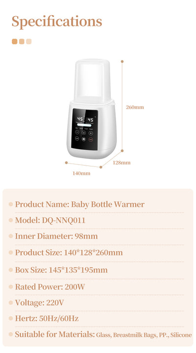 Pink multi-functional single bottle milk warmer with digital display for constant heating, defrosting, and steaming. - Image 26