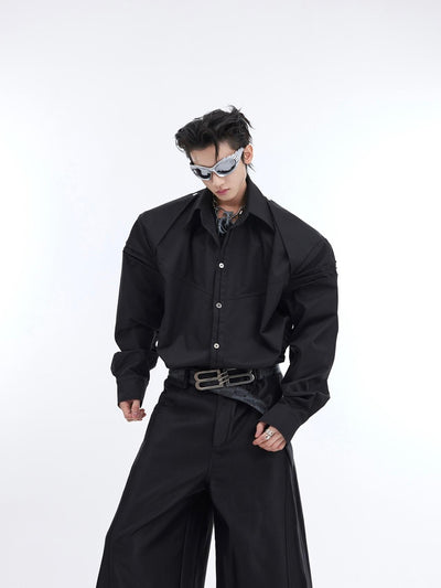 Camisa Acolchada con Diseño de Pliegues Tridimensionales para Hombre - Image 11