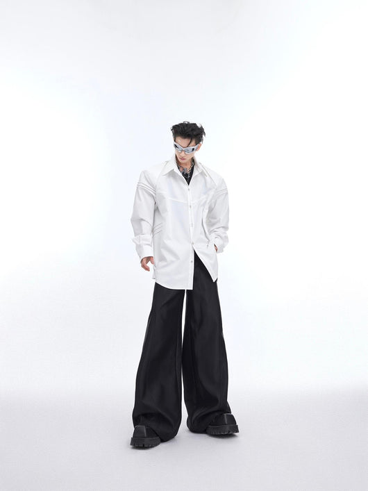 Camisa Acolchada con Diseño de Pliegues Tridimensionales para Hombre - Image 13