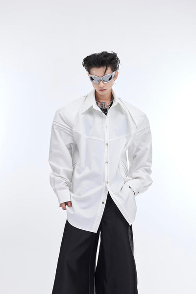 Camisa Acolchada con Diseño de Pliegues Tridimensionales para Hombre - Image 16