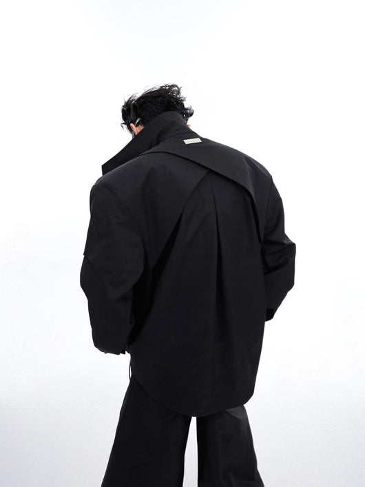 Abrigo Camisero Hombre Diseño Doble Capa Cuello Alzado con Detalles Metálicos - Image 7
