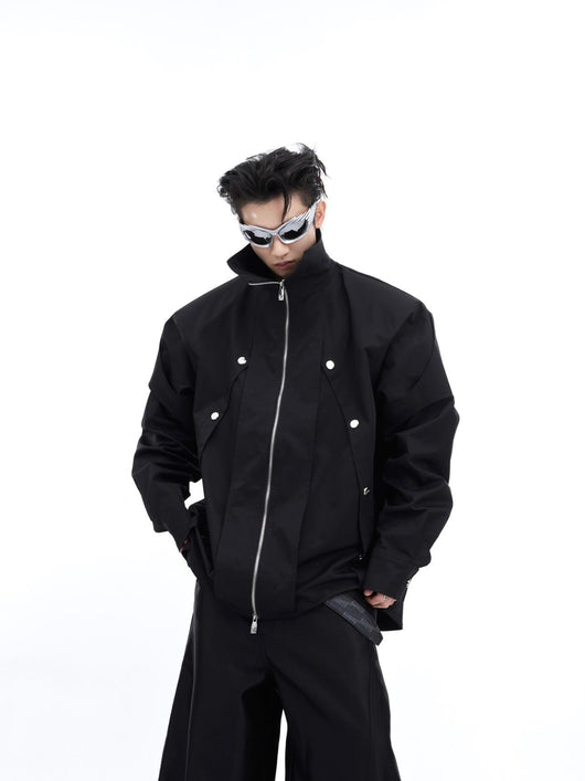 Abrigo Camisero Hombre Diseño Doble Capa Cuello Alzado con Detalles Metálicos - Image 10