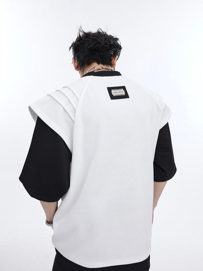 Playera Hombre Diseño Texturizado con Efecto Tinta Salpicada Dos Tonos - Image 9