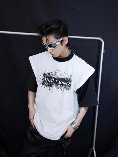 Playera Hombre Diseño Texturizado con Efecto Tinta Salpicada Dos Tonos - Image 11