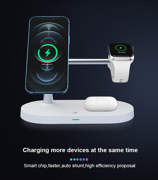 Estación de Carga Magnética 5 en 1: Cargador Inalámbrico 15W para Reloj, Auriculares y Celular - Image 20