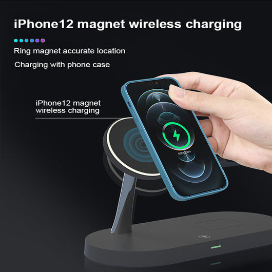 Estación de Carga Magnética 5 en 1: Cargador Inalámbrico 15W para Reloj, Auriculares y Celular - Image 23