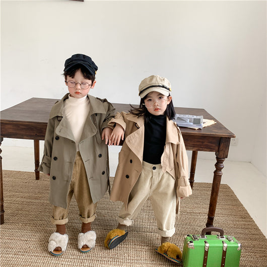 Abrigo Trench Largo Coreano para Niños y Niñas - Estilo Fashion con Solapas Grandes - Image 18