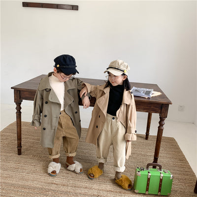 Abrigo Trench Largo Coreano para Niños y Niñas - Estilo Fashion con Solapas Grandes - Image 19