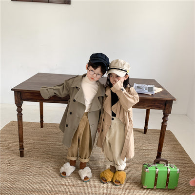 Abrigo Trench Largo Coreano para Niños y Niñas - Estilo Fashion con Solapas Grandes - Image 20