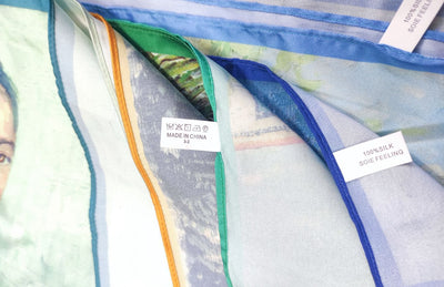 Pañuelo de Seda Cuadrado 53cm Estampado Cuadros - Accesorio Versátil para Mujer - Image 13