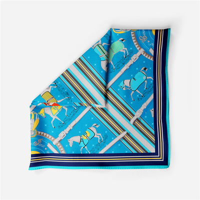 Pañuelo de Seda Cuadrado 53cm Estampado Cuadros - Accesorio Versátil para Mujer - Image 19