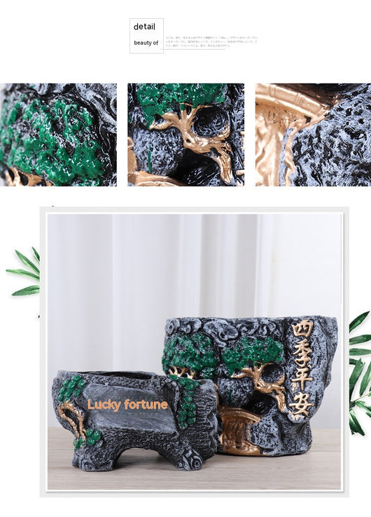 Maceta Personalizada Retro para Plantas Bonsái - Pachira, Ficus y Pothos - Image 10