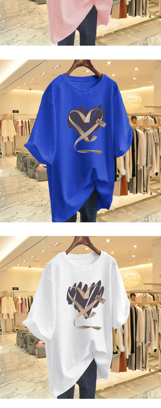Playera de Algodón Puro para Mujer - Manga Corta Largo Medio - Image 22