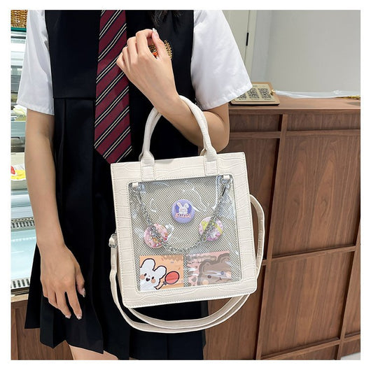 Bolso Bandolera Transparente Cuadrado de Gran Capacidad para Estudiantes - Image 16