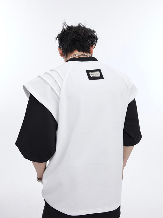 Playera Hombre Diseño Texturizado con Efecto Tinta Salpicada Dos Tonos - Image 15