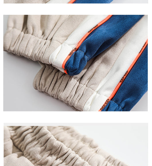 Pantalón Suelto de Gamuza con Contraste de Colores y Cintura Ajustable - Image 24