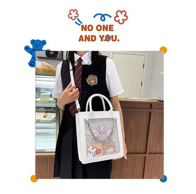 Bolso Bandolera Transparente Cuadrado de Gran Capacidad para Estudiantes - Image 22
