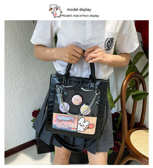 Bolso Bandolera Transparente Cuadrado de Gran Capacidad para Estudiantes - Image 27