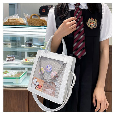 Bolso Bandolera Transparente Cuadrado de Gran Capacidad para Estudiantes - Image 33