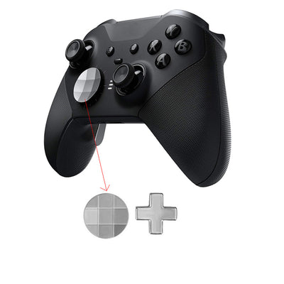 Xbox One Elite Series 2 controller accessory kit with black joysticks, silver D-pads, paddles, screwdrivers, and a storage bag. - Image 45