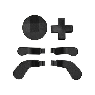 Xbox One Elite Series 2 controller accessory kit with black joysticks, silver D-pads, paddles, screwdrivers, and a storage bag. - Image 55