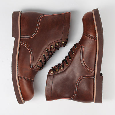 Botas Militares Martin de Cuero Engrasado para Hombre - Estilo Retro Worker - Image 39