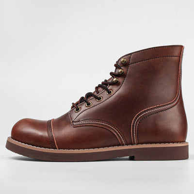 Botas Militares Martin de Cuero Engrasado para Hombre - Estilo Retro Worker - Image 40