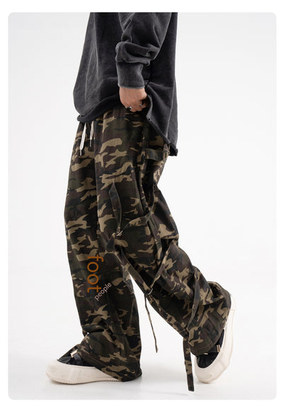Pantalones Cargo Camuflaje con Cintura Elástica y Cordón - Estilo Street Couple - Image 15