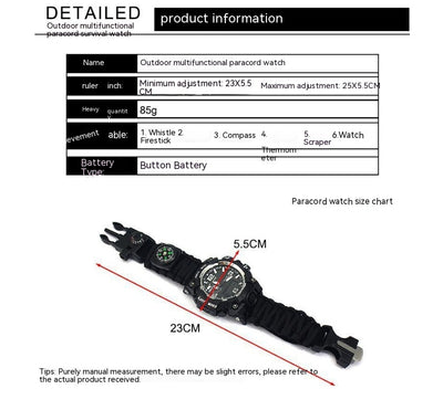 Reloj de Supervivencia Táctico Impermeable con Cordón Paracaídas - Image 24