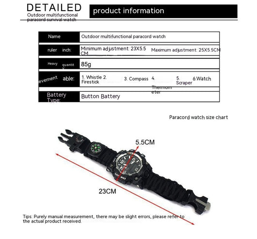 Reloj de Supervivencia Táctico Impermeable con Cordón Paracaídas - Image 24