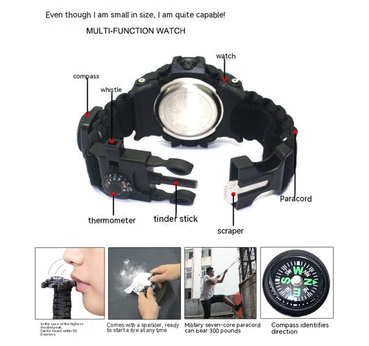 Reloj de Supervivencia Táctico Impermeable con Cordón Paracaídas - Image 25
