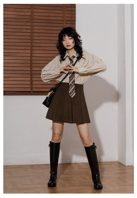 Camisa Suelta de Rayas Verticales Manga Larga para Mujer - Image 12