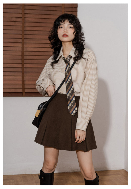 Camisa Suelta de Rayas Verticales Manga Larga para Mujer - Image 13