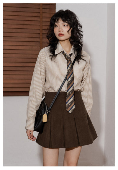 Camisa Suelta de Rayas Verticales Manga Larga para Mujer - Image 14