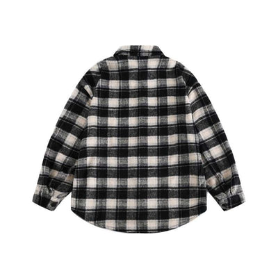 Camisa Abrigo Cuadriculada Gruesa para Parejas - Image 9